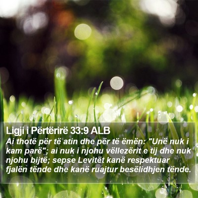Ligji i Përtërirë 33:9 ALB Bible Verse Image