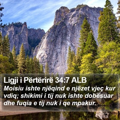 Ligji i Përtërirë 34:7 ALB Bible Verse Image