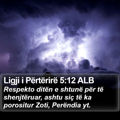 Ligji i Përtërirë 5:12 ALB Bible Verse Image