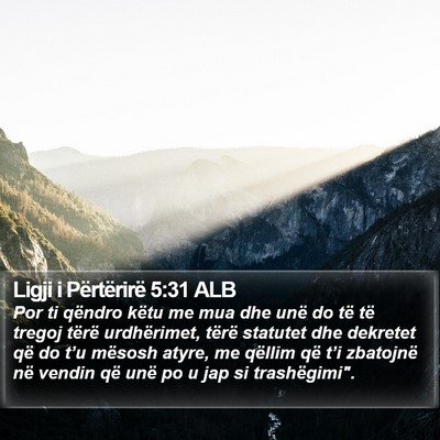 Ligji i Përtërirë 5:31 ALB Bible Verse Image