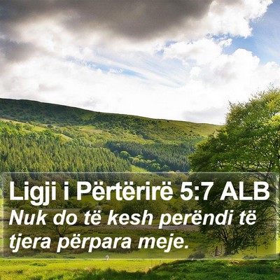 Ligji i Përtërirë 5:7 ALB Bible Verse Image