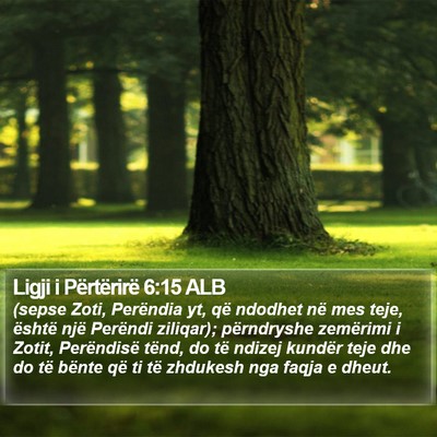 Ligji i Përtërirë 6:15 ALB Bible Verse Image