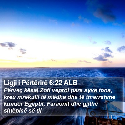 Ligji i Përtërirë 6:22 ALB Bible Verse Image