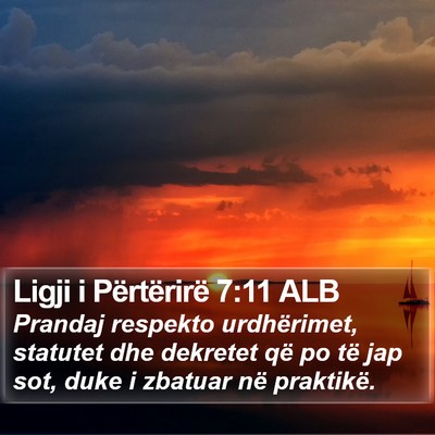 Ligji i Përtërirë 7:11 ALB Bible Verse Image