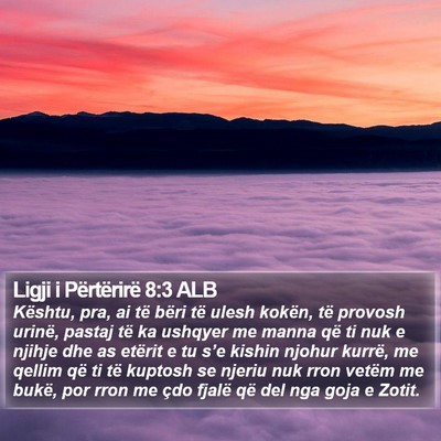 Ligji i Përtërirë 8:3 ALB Bible Verse Image