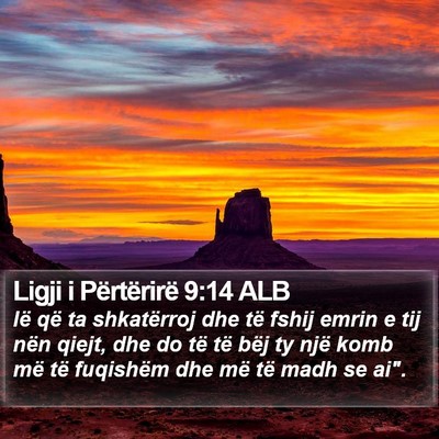 Ligji i Përtërirë 9:14 ALB Bible Verse Image