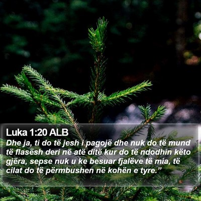 Luka 1:20 ALB Bible Verse Image