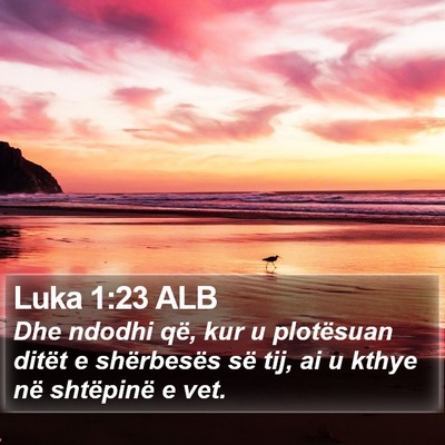 Luka 1:23 ALB Bible Verse Image
