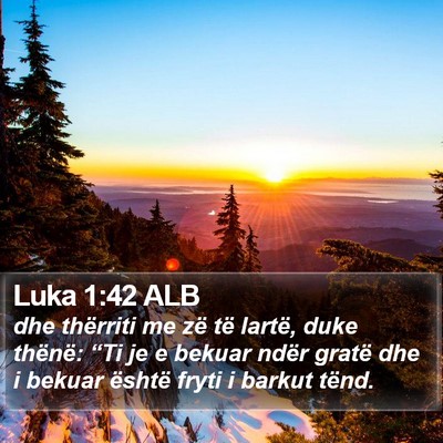 Luka 1:42 ALB Bible Verse Image