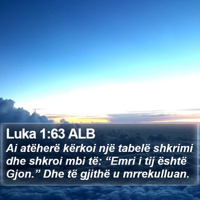 Luka 1:63 ALB Bible Verse Image