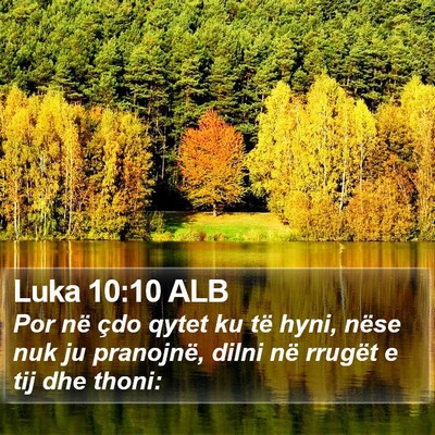 Luka 10:10 ALB Bible Verse Image