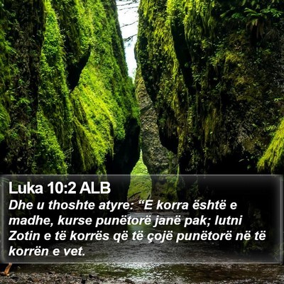 Luka 10:2 ALB Bible Verse Image