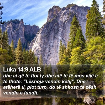 Luka 14:9 ALB Bible Verse Image