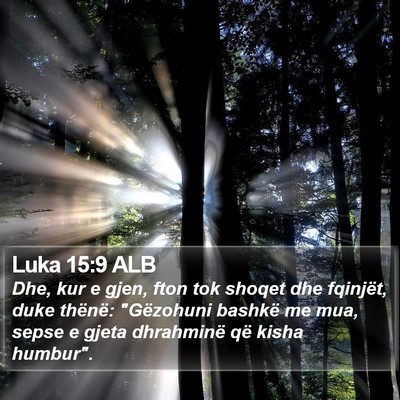 Luka 15:9 ALB Bible Verse Image