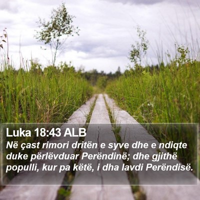 Luka 18:43 ALB Bible Verse Image