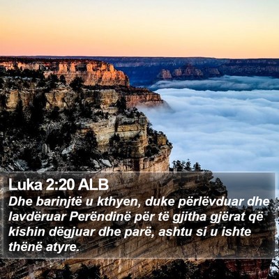 Luka 2:20 ALB Bible Verse Image