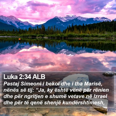Luka 2:34 ALB Bible Verse Image