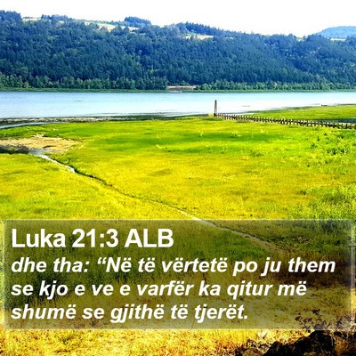 Luka 21:3 ALB Bible Verse Image