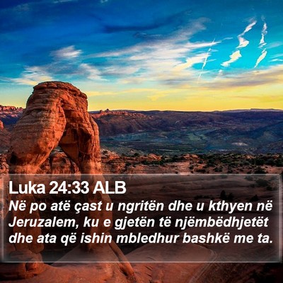 Luka 24:33 ALB Bible Verse Image