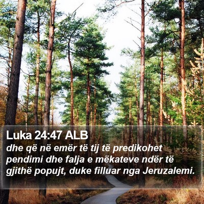 Luka 24:47 ALB Bible Verse Image