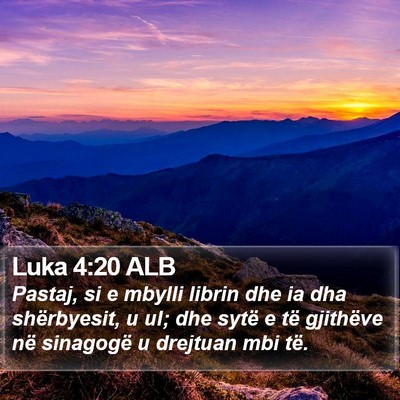 Luka 4:20 ALB Bible Verse Image