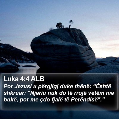 Luka 4:4 ALB Bible Verse Image