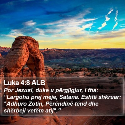 Luka 4:8 ALB Bible Verse Image