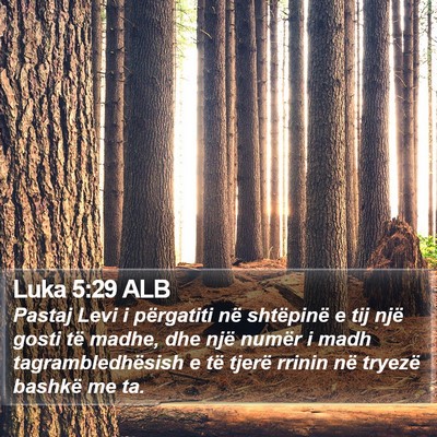 Luka 5:29 ALB Bible Verse Image