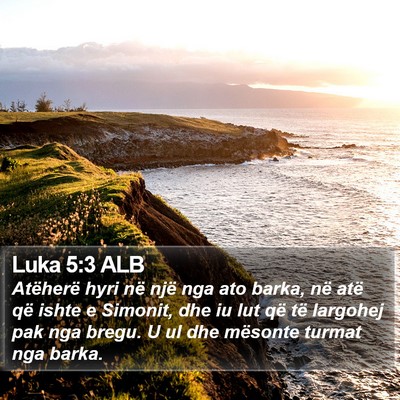 Luka 5:3 ALB Bible Verse Image