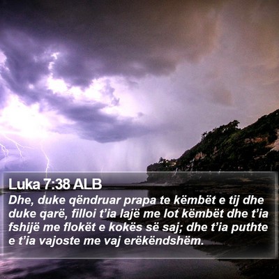 Luka 7:38 ALB Bible Verse Image