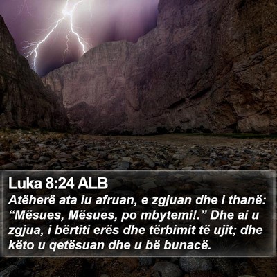 Luka 8:24 ALB Bible Verse Image