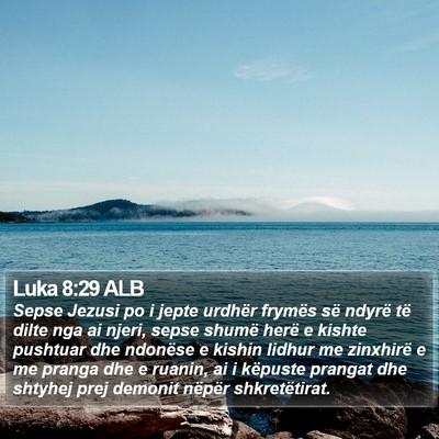 Luka 8:29 ALB Bible Verse Image