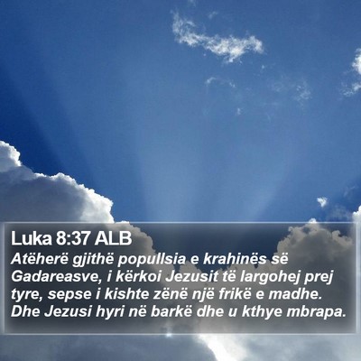 Luka 8:37 ALB Bible Verse Image