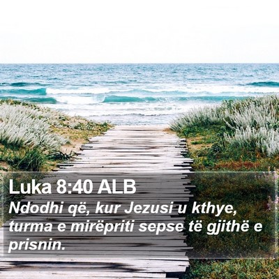 Luka 8:40 ALB Bible Verse Image