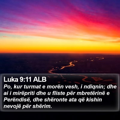 Luka 9:11 ALB Bible Verse Image