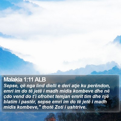 Malakia 1:11 ALB Bible Verse Image