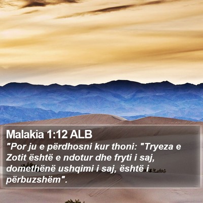 Malakia 1:12 ALB Bible Verse Image