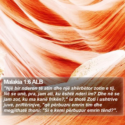Malakia 1:6 ALB Bible Verse Image