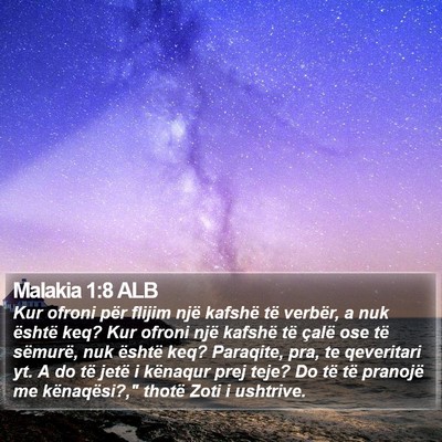 Malakia 1:8 ALB Bible Verse Image