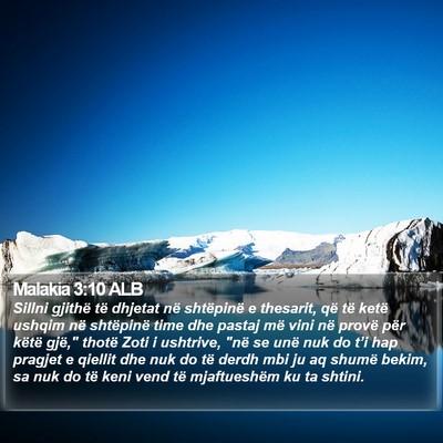 Malakia 3:10 ALB Bible Verse Image