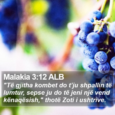 Malakia 3:12 ALB Bible Verse Image