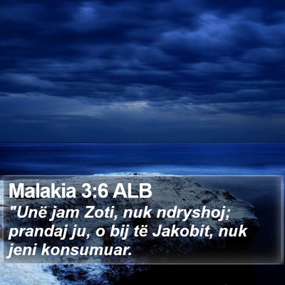 Malakia 3:6 ALB Bible Verse Image