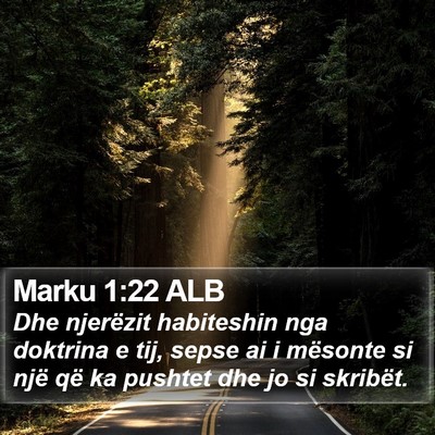 Marku 1:22 ALB Bible Verse Image