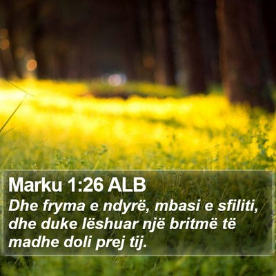 Marku 1:26 ALB Bible Verse Image