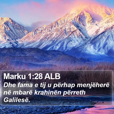 Marku 1:28 ALB Bible Verse Image