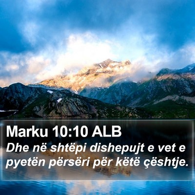 Marku 10:10 ALB Bible Verse Image