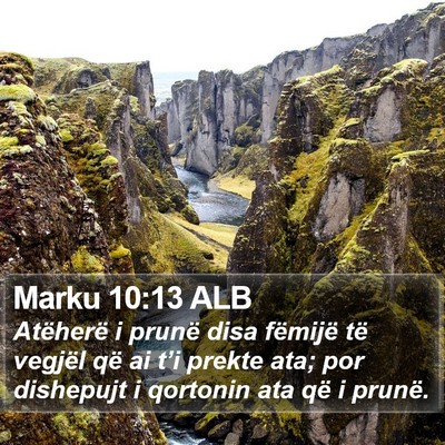 Marku 10:13 ALB Bible Verse Image