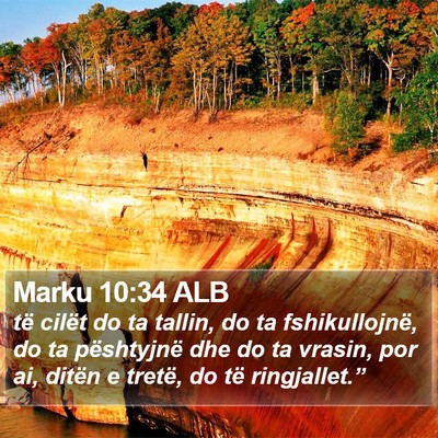Marku 10:34 ALB Bible Verse Image