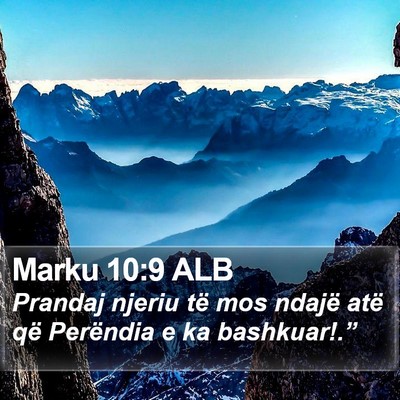 Marku 10:9 ALB Bible Verse Image