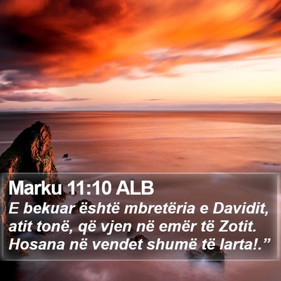 Marku 11:10 ALB Bible Verse Image